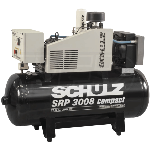 Schulz SRP 3008 Compact - 7.5-HP 60-Gallon Open Rotary Screw Air Compressor (230V 3-Phase)