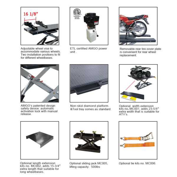 Second image of Amgo MC-1200 Motorcycle & Atv Lift