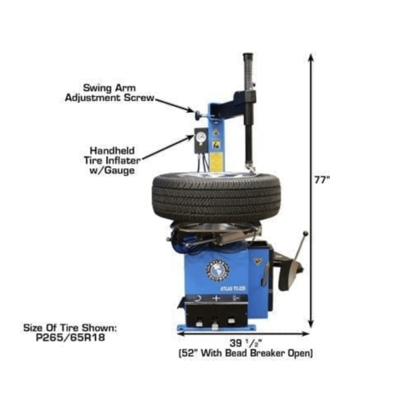 Second image of Atlas TC229 Rim-Clamp Tire Changer with Beadblaster