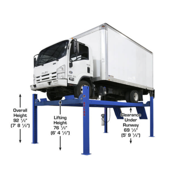 Second image of Atlas Platinum PVL14 4-Post Lift + RJ7000 Rolling Bridge Jacks ALI Certified Combo