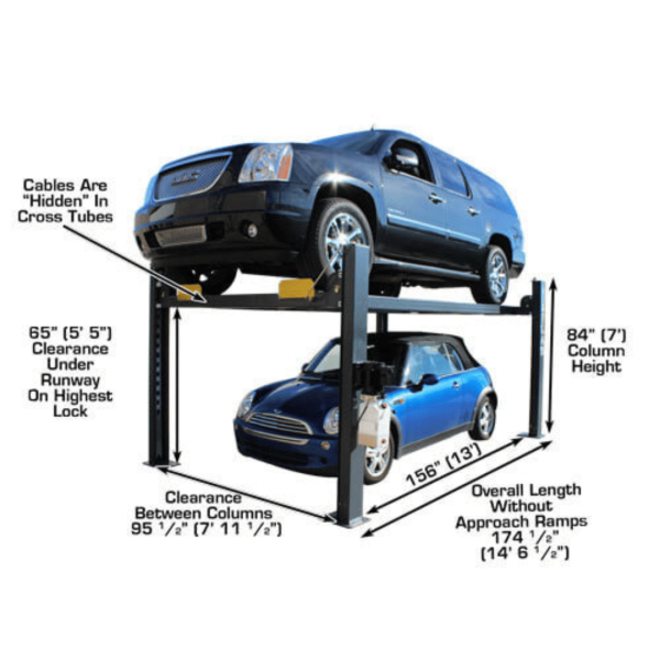 Second image of Atlas 408SL Super Deluxe Portable Hobbyist 8,000 lb. Capacity 4-Post Lift