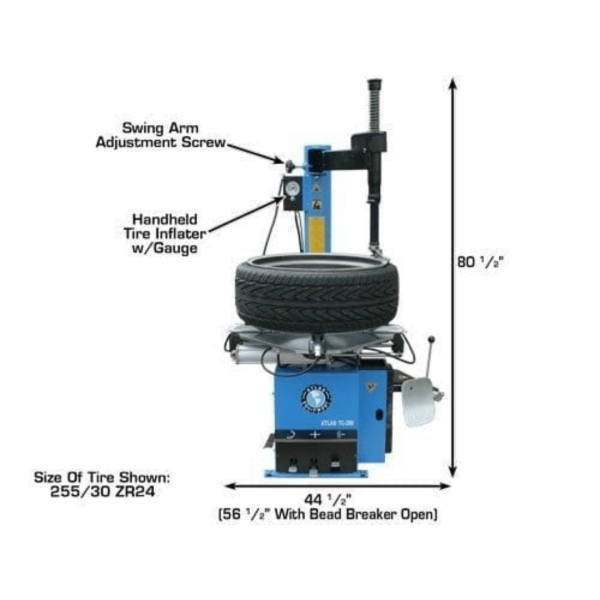 Second image of Atlas TC289 Extra Large Rim-Clamp Tire Changer with Beadblaster