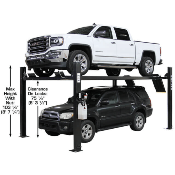 Second image of Atlas ALI Certified APEX9 4-Post Lift + RJ6 Rolling Bridge Jacks Combo