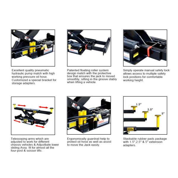 Second image of Amgo RJ-8A Automatic 8,000 lb Rolling Jack