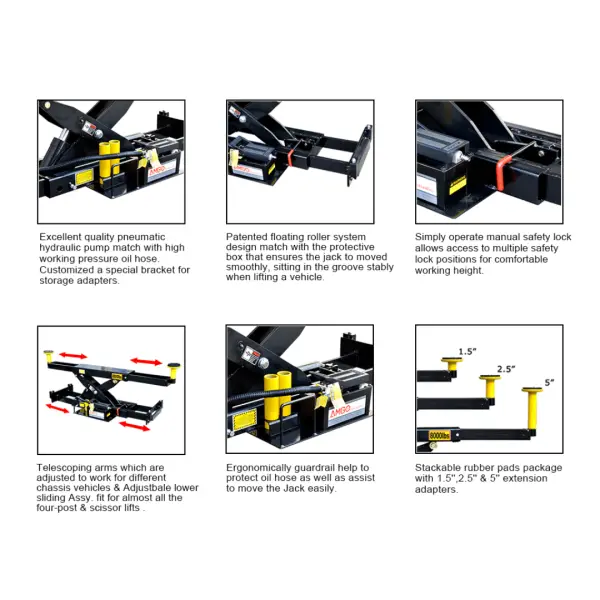 Second image of Amgo RJ-8A Automatic 8,000 lb Rolling Jack