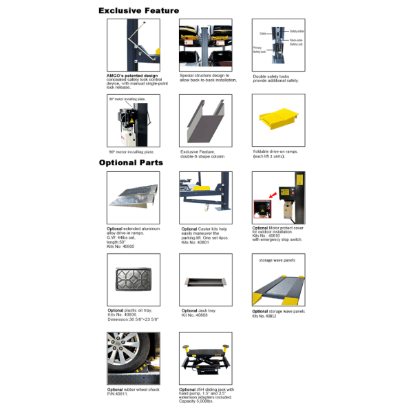Second image of Amgo 407-P 7,000 lb Parking Lift