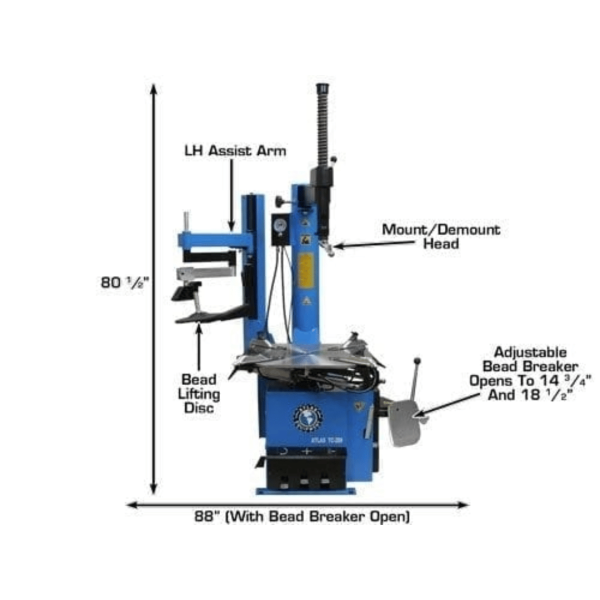 Second image of Atlas TC289 Tire Changer with Assist Arm