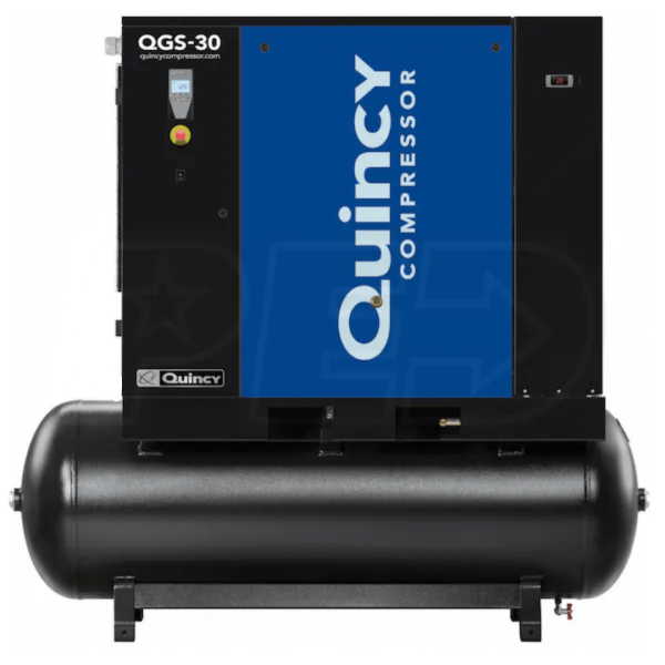Quincy 4152026545 QGS 30-HP 132-Gallon Rotary Screw Air Compressor w/ Dryer (208-230/460V 3-Phase)