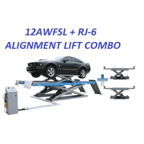 Atlas 12AWFSL Alignment Scissor Lift and RJ-6 Rolling Jack Combo