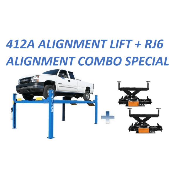 Atlas ATTD-412A Alignment Lift + RJ6 Rolling Jacks Combo
