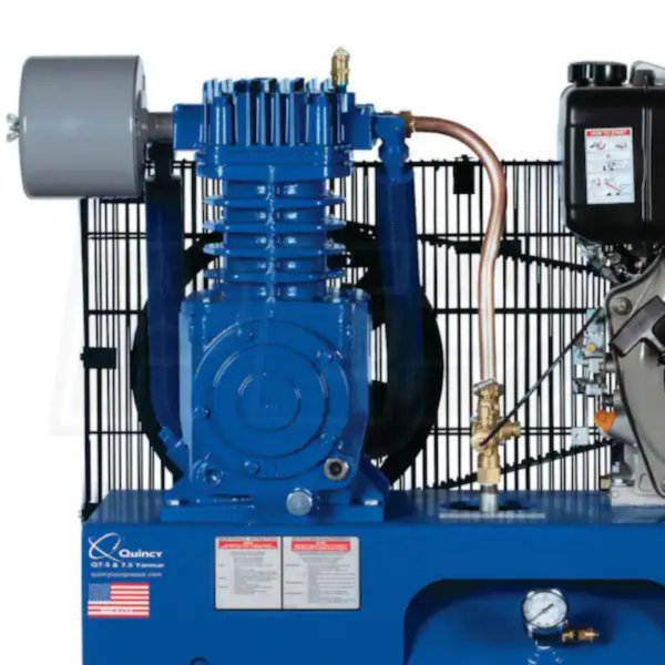 Second image of Quincy D207Y30HC QT 10-HP 30-Gallon Two-Stage Truck Mount Air Compressor w/ Electric Start Yanmar Diesel Engine