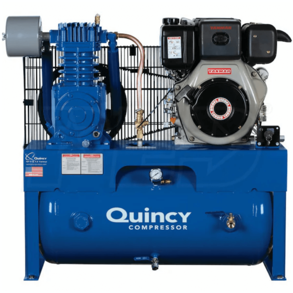 Quincy D207Y30HC QT 10-HP 30-Gallon Two-Stage Truck Mount Air Compressor w/ Electric Start Yanmar Diesel Engine