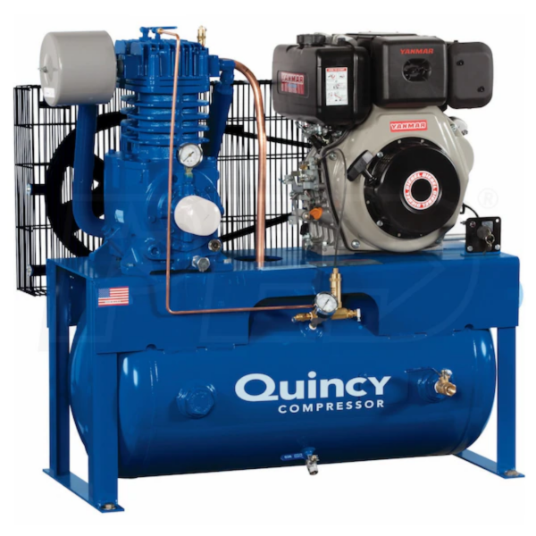 Quincy D307Y30HCD QP 10-HP 30-Gallon Pressure Lubricated Two-Stage Truck Mount Air Compressor w/ Electric Start Yanmar Diesel Engine