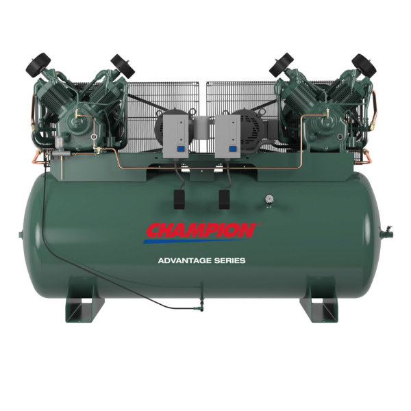 Champion HR10D-24ADV 10 HP Horizontal Tank Duplex Air Compressor