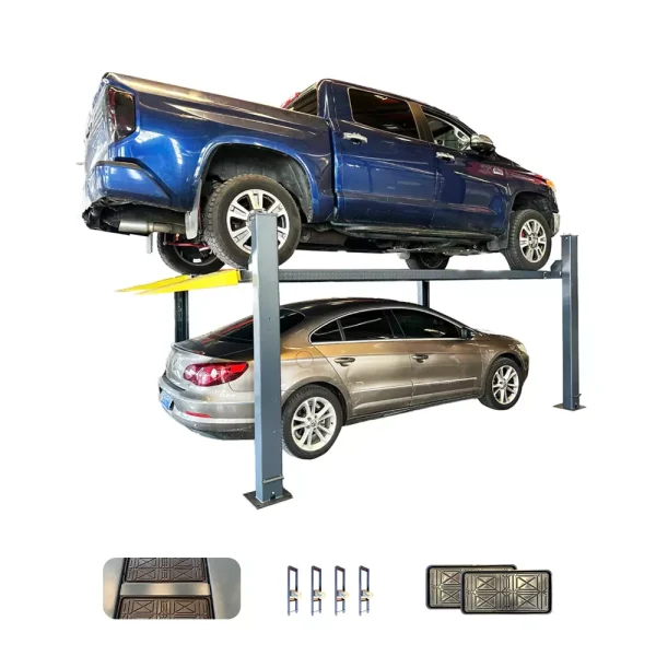 8500 Lbs Four Post Parking Lift 4-Post Storage Service Car Lift Casters-Pickup