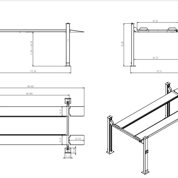 Second image of 8500 Lbs Four Post Parking Lift 4-Post Storage Service Car Lift Casters-Pickup